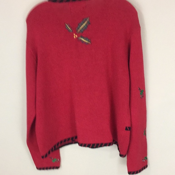 🎈Ugly Christmas Cardigan Red Sweater Teddy Bear Stockings Holiday Size XL - Picture 7 of 12